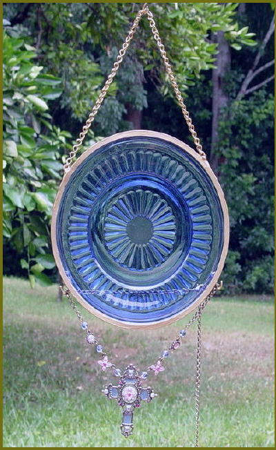 Blue Glass Plate, 6"