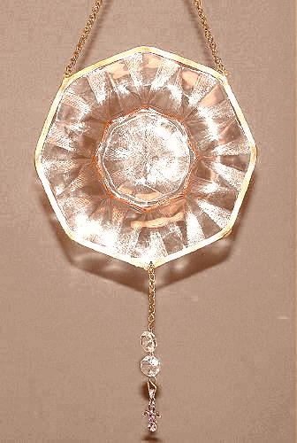Pink Octagon Glass Plate, 6"