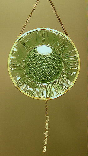 Green Glass Plate, 7"