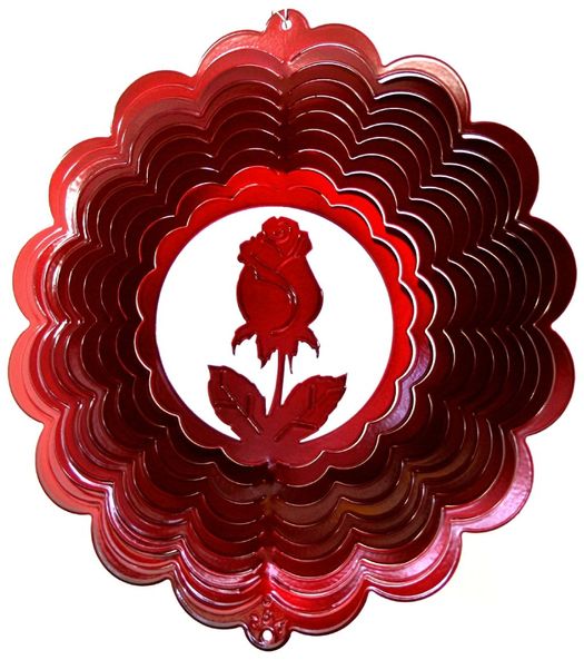 12 INCH ROSE RED WIND SPINNER