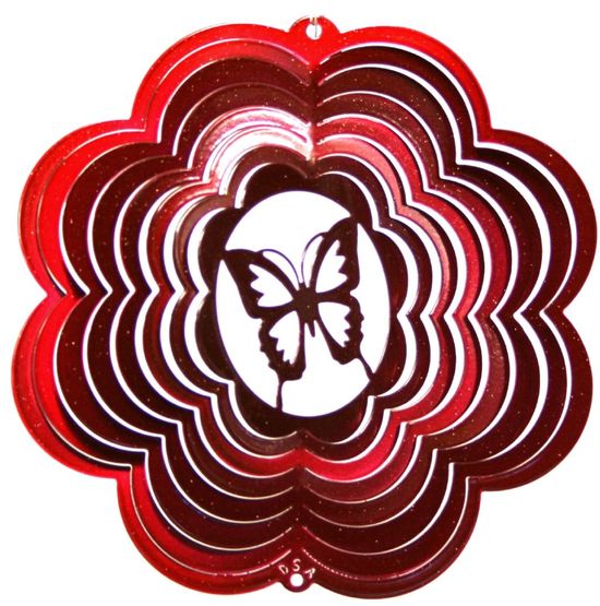 8 INCH BUTTERFLY RED WIND SPINNER
