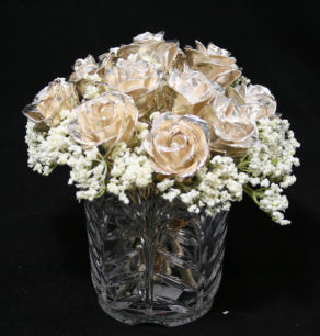1 Dozen 8" Silver Roses